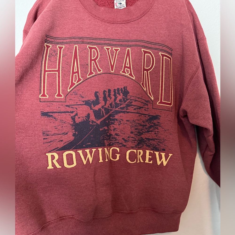 Vintage Harvard University Crimson Sweatshirt 1980s Rowing Crew Size XL